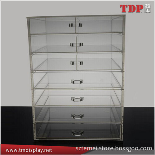 Customized Rectangle Clear Transparent Acrylic Plastic Cabinet With 7 Drawers